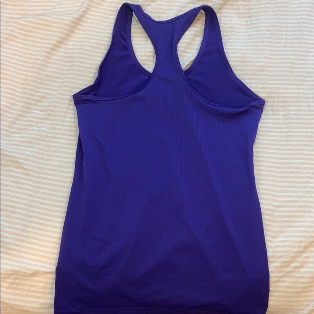 Relisting! Purple Adidas Performance Wear Racerback Ribbed Top Size 12-14 - Picture 3 of 5